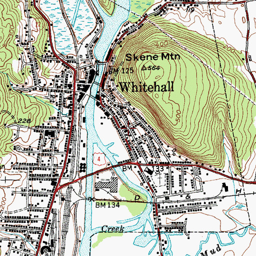 Topographic Map of First Baptist Church, NY