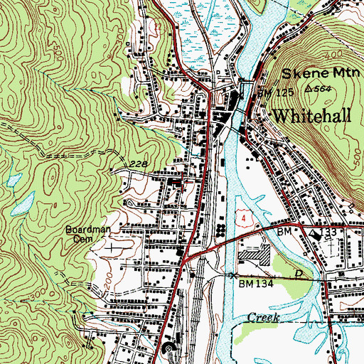 Topographic Map of Central High School (historical), NY