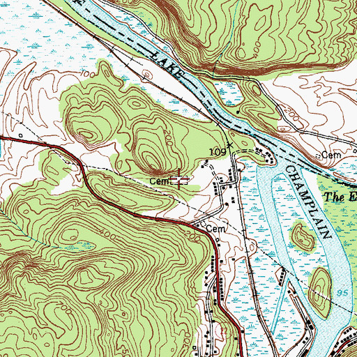 Topographic Map of Rodd - Elbow Cemetery, NY