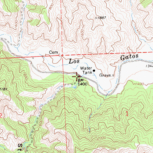 Topographic Map of Studhorse Canyon, CA