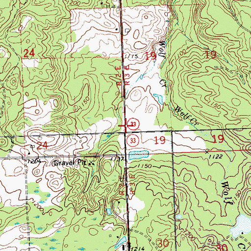Topographic Map of Mio Seventh Day Adventist Church, MI