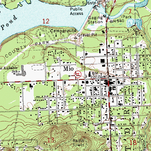 Topographic Map of New Hope Assembly of God Church, MI