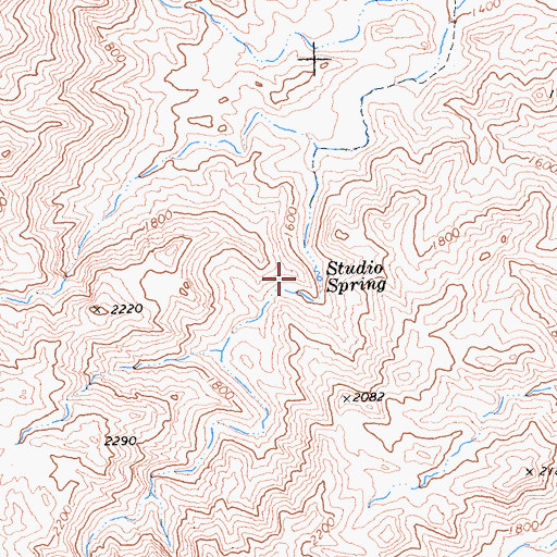 Topographic Map of Studio Spring, CA