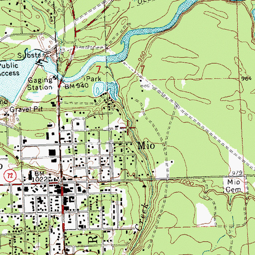 Topographic Map of Living Water Lutheran Church, MI