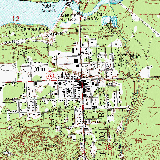 Topographic Map of Saint Mary's Catholic Church, MI