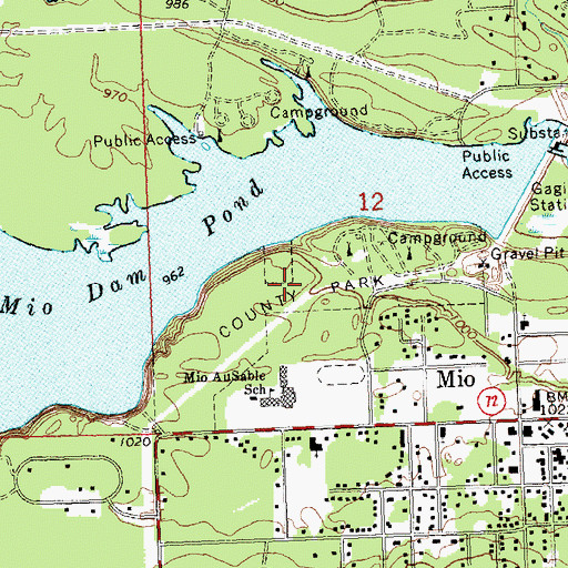 Topographic Map of Oscoda County Park, MI
