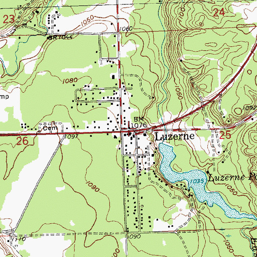 Topographic Map of Emma Lowery Congregational Church, MI