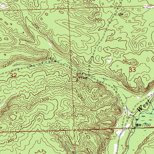 Topographic Map of Tyrrell Post Office (historical), MI