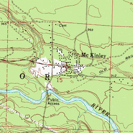 Topographic Map of McKinley Post Office (historical), MI