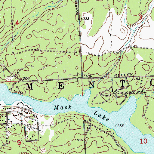 Topographic Map of Mack City Post Office (historical), MI