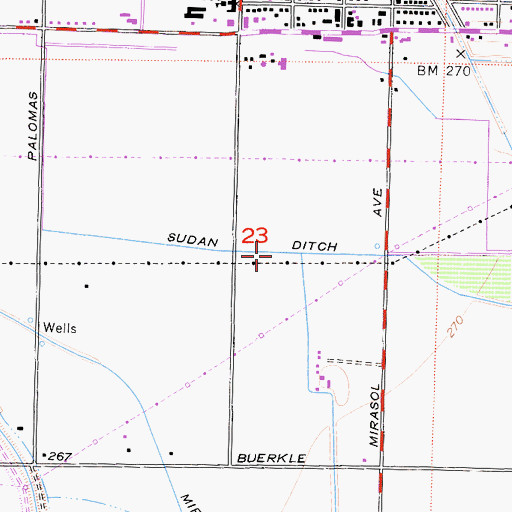 Topographic Map of Sudan Ditch, CA