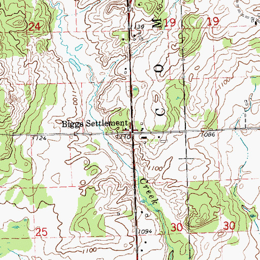 Topographic Map of Biggs Post Office (historical), MI
