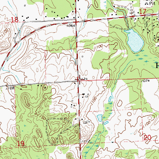 Topographic Map of Ryno Post Office (historical), MI