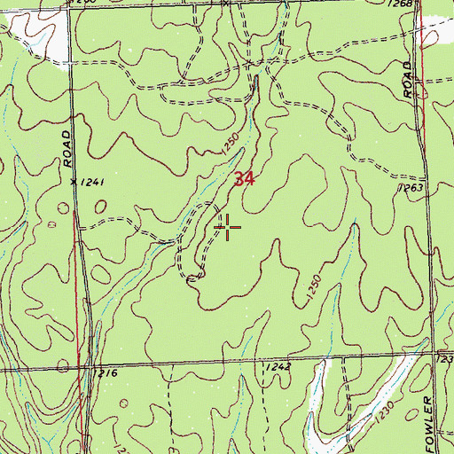 Topographic Map of Lincoln B Watson Grave, MI