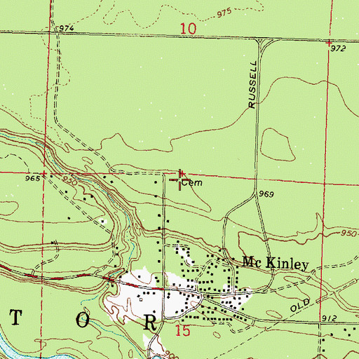 Topographic Map of McKinley Cemetery, MI