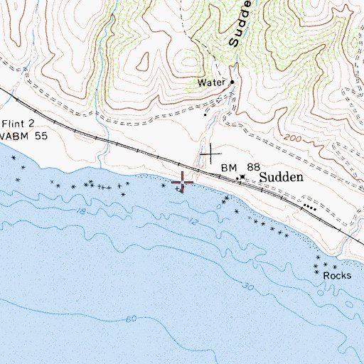 Topographic Map of Sudden Canyon, CA
