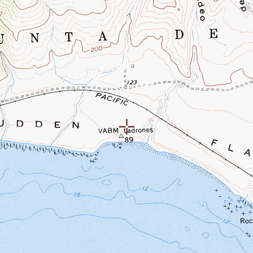 Topographic Map of Sudden Flats, CA