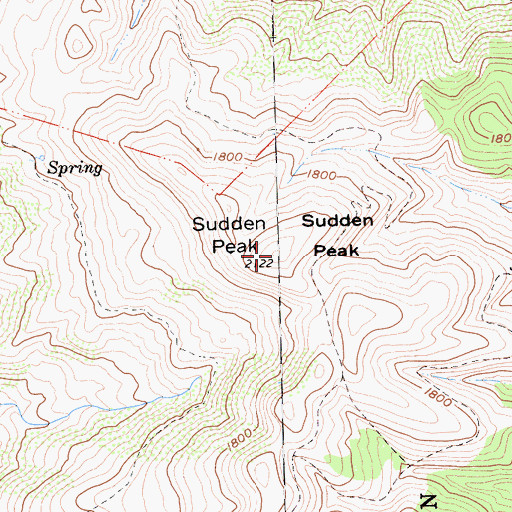 Topographic Map of Sudden Peak, CA