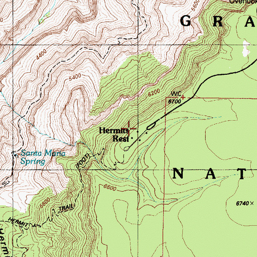 Topographic Map of Hermits Rest, AZ