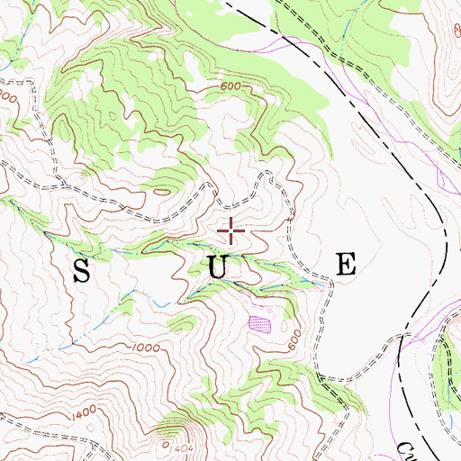 Topographic Map of Suey, CA