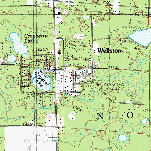 Topographic Map of Wellston Elementary School, MI