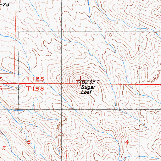 Topographic Map of Sugar Loaf, CA