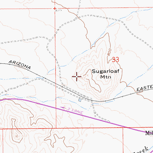 Topographic Map of Sugarloaf Mountain, CA
