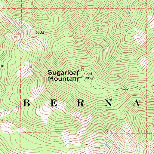 Topographic Map of Sugarloaf Mountain, CA