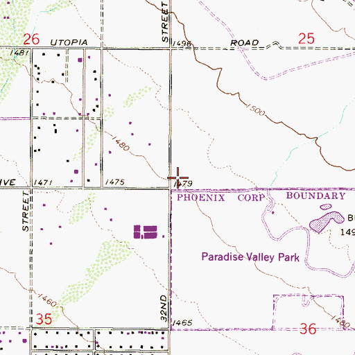 Topographic Map of Parque Vista Estates, AZ