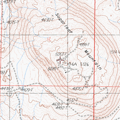 Topographic Map of Sugarloaf Mountain, CA