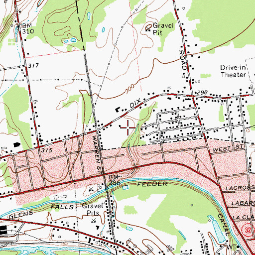 Topographic Map of Dix Mobile Home Park, NY
