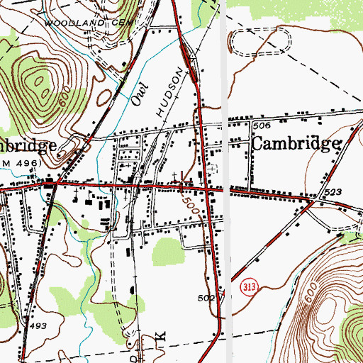 Topographic Map of Embury Methodist Church, NY