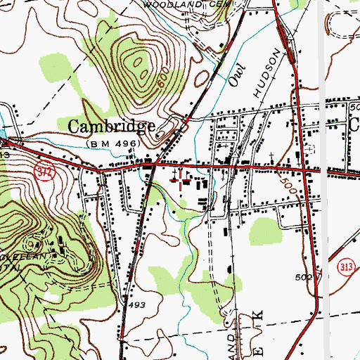 Topographic Map of First Baptist Church, NY