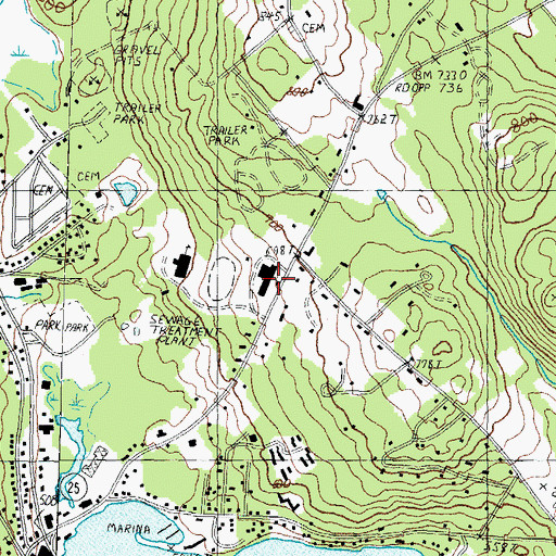 Topographic Map of Inter - Lakes Junior High School, NH