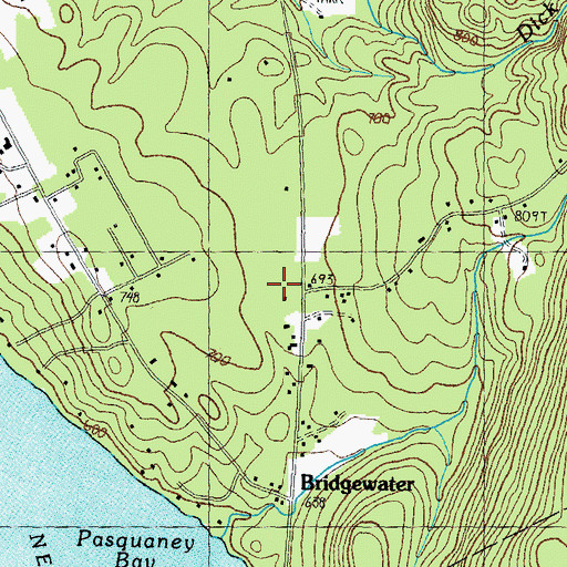 Topographic Map of Bridgewater Hebron Village Elementary School, NH