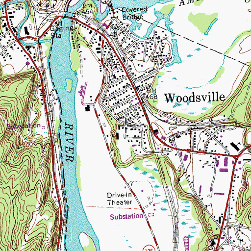 Topographic Map of King Street School, NH