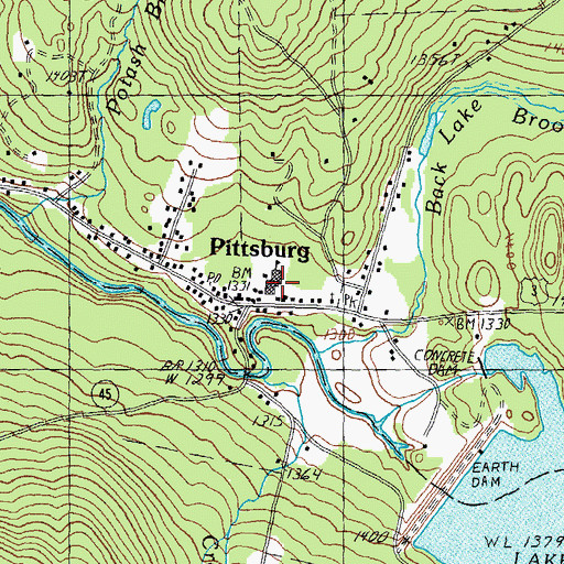 Topographic Map of Pittsburg High School, NH