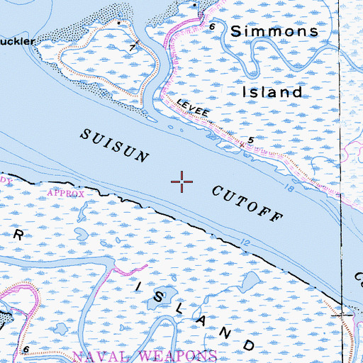Topographic Map of Suisun Cutoff, CA