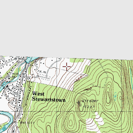 Topographic Map of Stewartstown Community School, NH