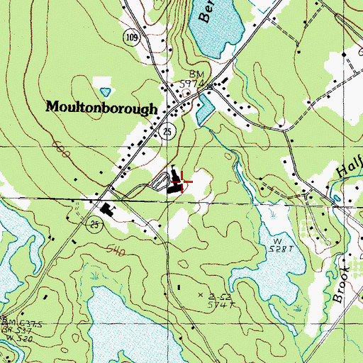 Topographic Map of Moultonborough Academy Middle School, NH