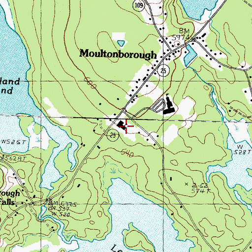 Topographic Map of Moultonborough Central School, NH