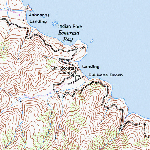 Topographic Map of Sullivans Beach, CA