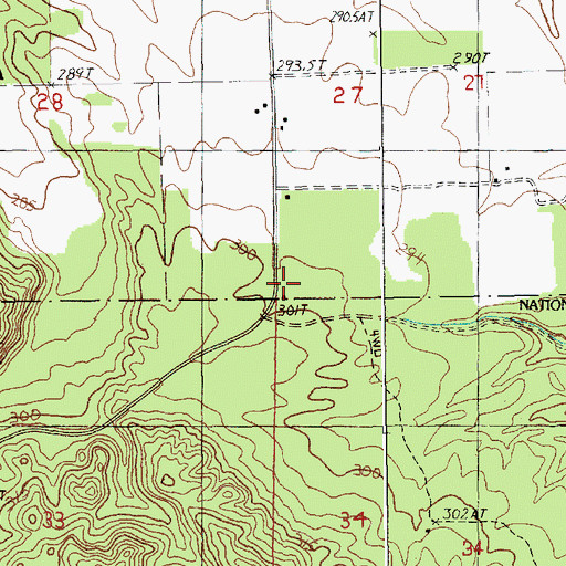 Topographic Map of Marilla Township Hall, MI