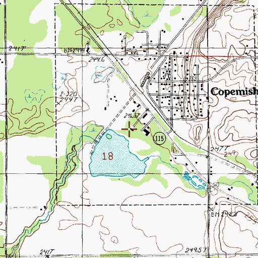 Topographic Map of Copemish - Cleon Township Fire Department, MI