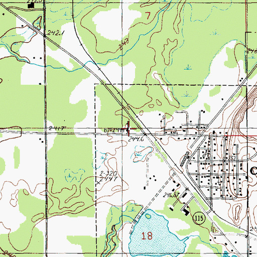 Topographic Map of Saint Raphael Church, MI