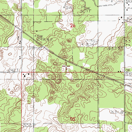 Topographic Map of Kingdom Hall, MI