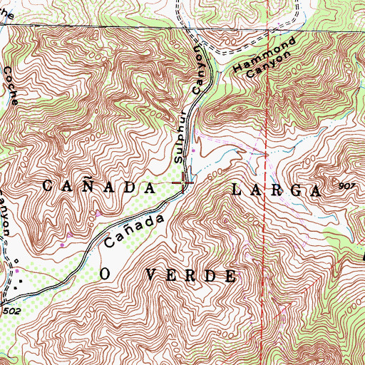 Topographic Map of Sulphur Canyon, CA