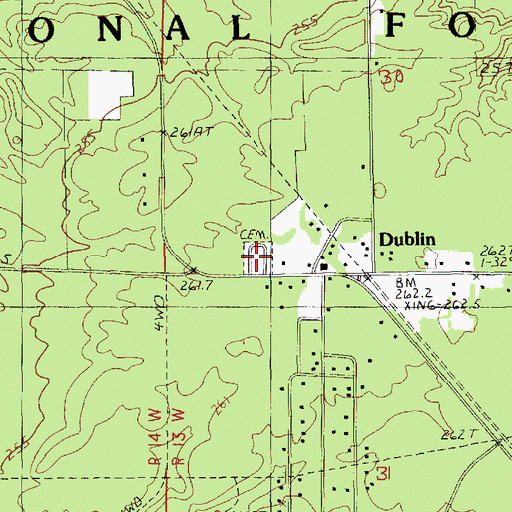 Topographic Map of Dublin Cemetery, MI