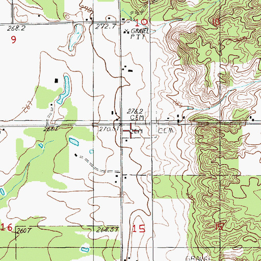 Topographic Map of Cleon Township Cemetery, MI