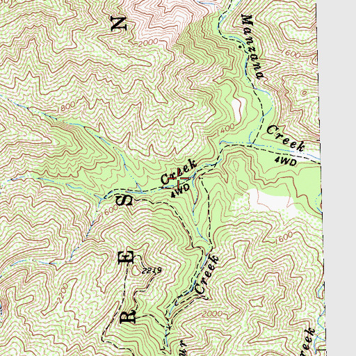 Topographic Map of Sulphur Creek, CA